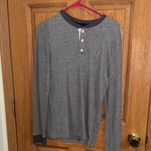 Hollister Dark Gray Long Sleeve Henley